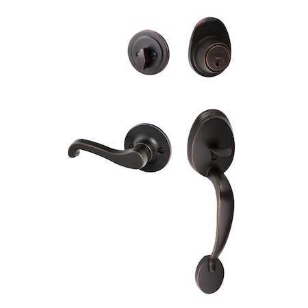 Sure-Loc Hardware Sure-Loc Hardware Alta Handleset, Sage Lever Handleset Trim, Vintage Bronze, Left Hand AT507-SG LH 11P